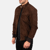 Leris Mocha Suede Bomber Jacket